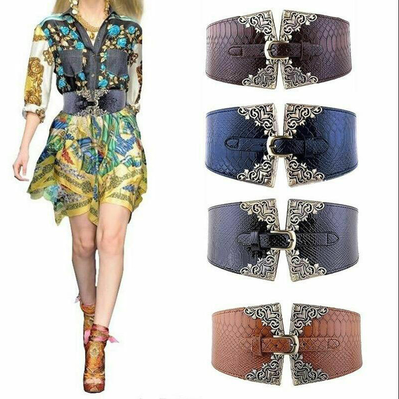Women Elastic Buckle Wide Belt - Corset Waist Cinch review and price