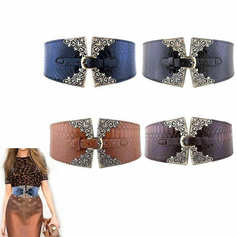 Women Elastic Buckle Wide Belt - Corset Waist Cinch review and price