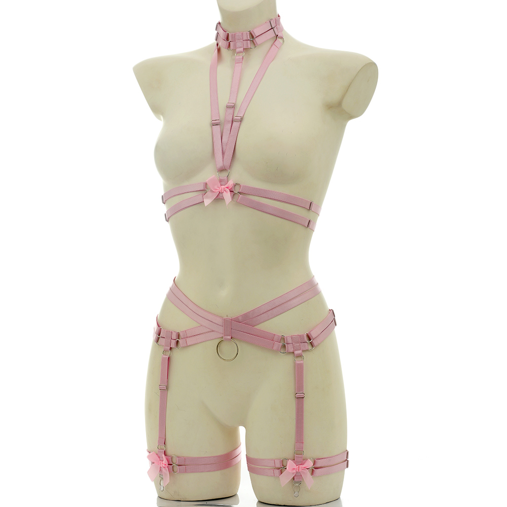 Elastic Bondage Body Harness B - Garter Belt Set review and price