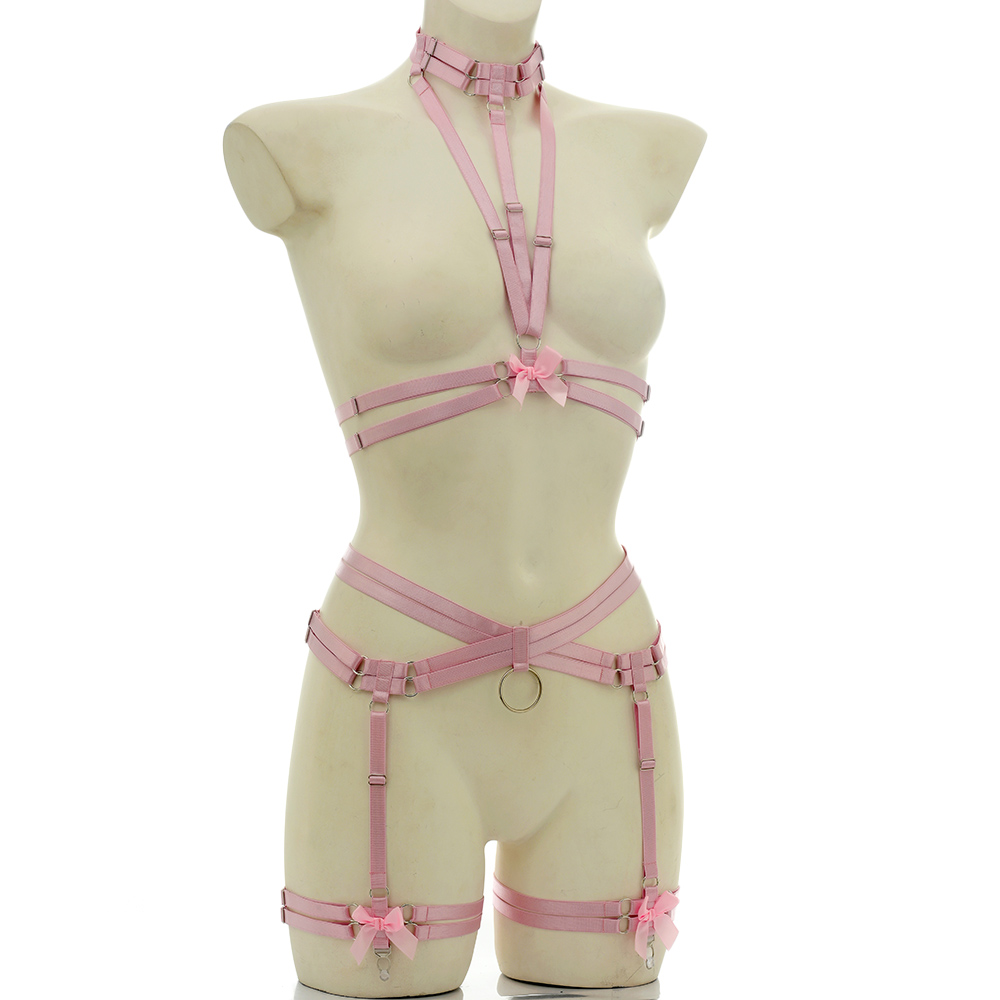 Elastic Bondage Body Harness B - Garter Belt Set review and price