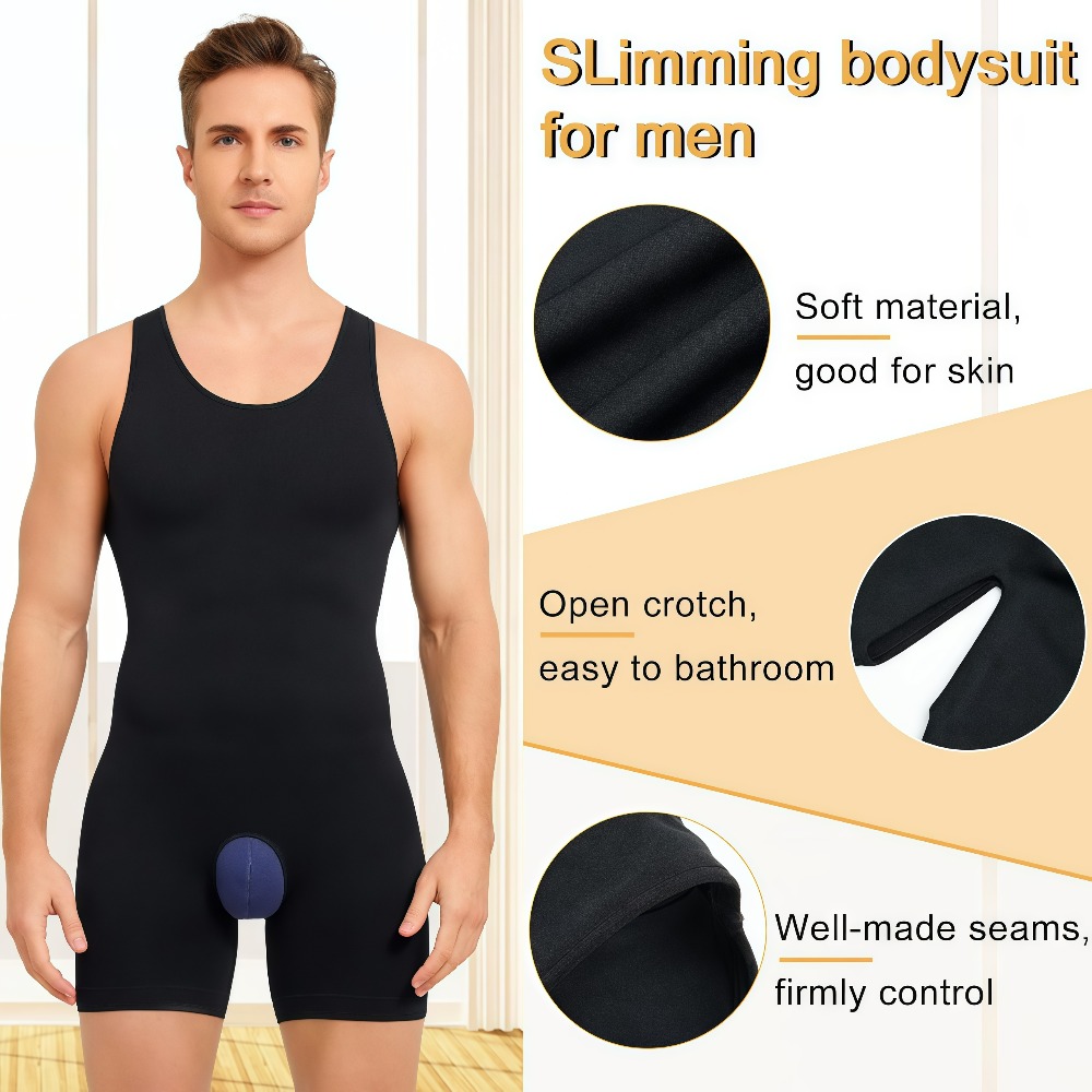 1Pcs Mens Seamless Compression - Shapewear Bodysuit Firm review and price