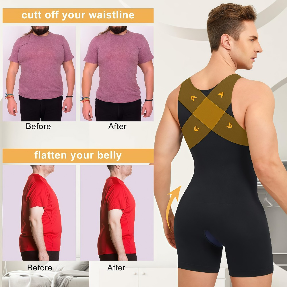 1Pcs Mens Seamless Compression - Shapewear Bodysuit Firm review and price