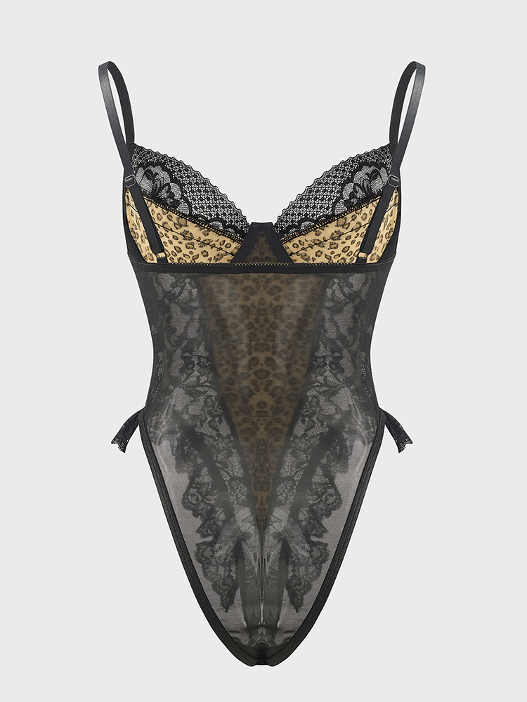 Sexy Lace Leopard Pattern Body - Shapewear Bodysuit Firm review and price