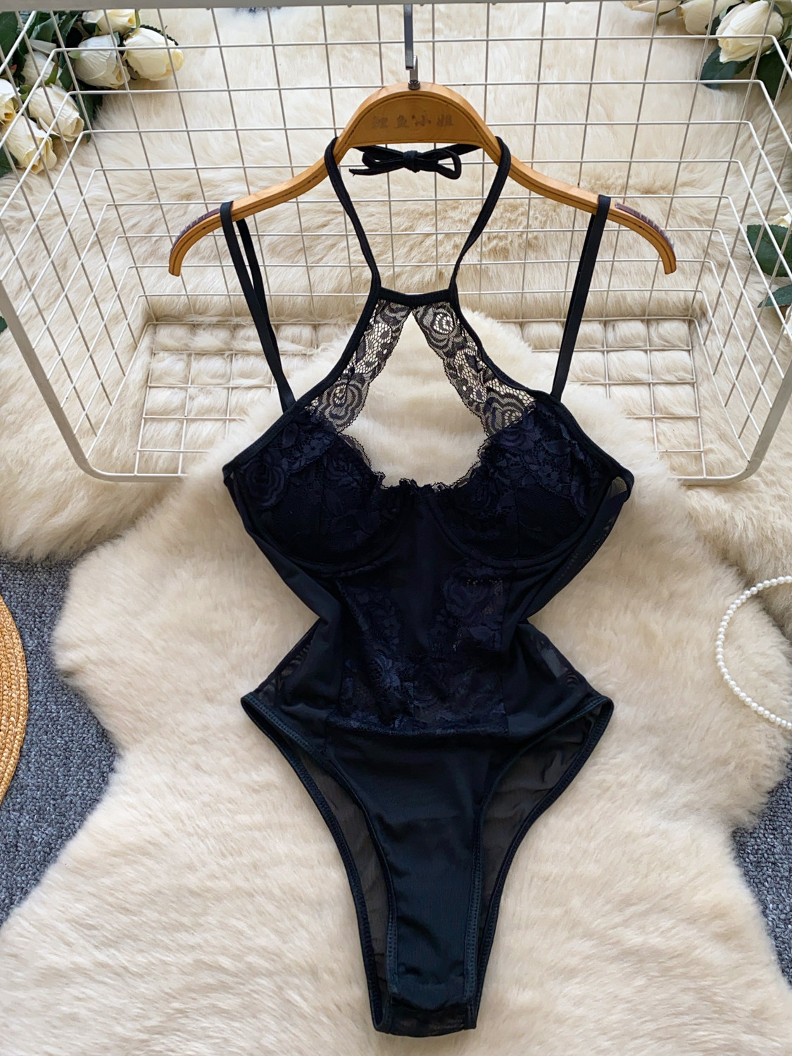 Foamlina Sexy Women Halter Lac - Lace Teddy Lingerie review and price